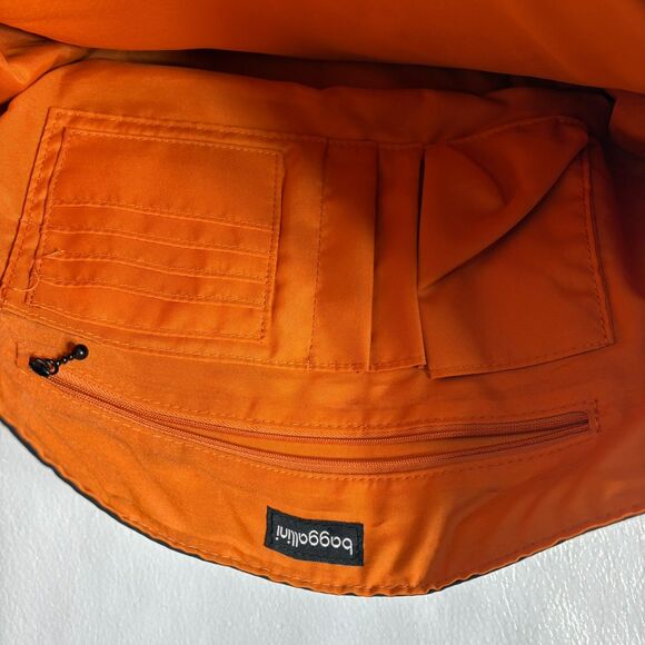 Baggallini Cross Body Messenger Bag Tote Black Orange Padded Slot Inside - Picture 13 of 15